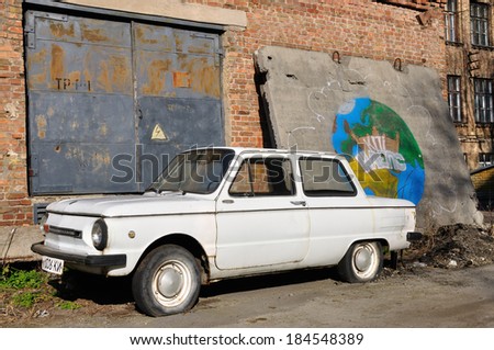 KIEV, UKRAINE - 10 MARCH 2013: The soviet car \