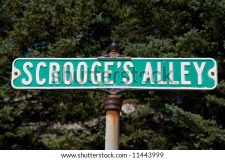 Bah, humbug!  A street sign named for Ebenezer Scrooge