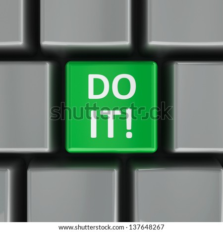 Do it computer key - call to action (three-dimensional rendering)