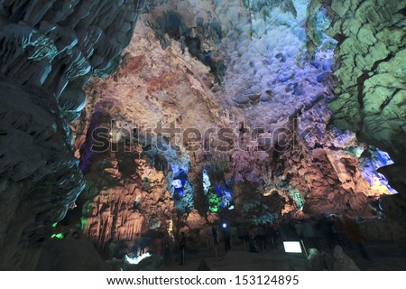 inside the Cave on Halong Bay. Vietnam