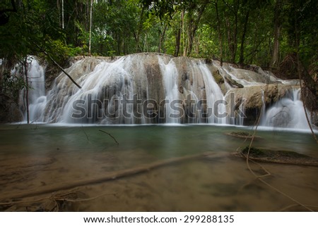Waterfall beautiful in trang province asia southeast asia Thailand
