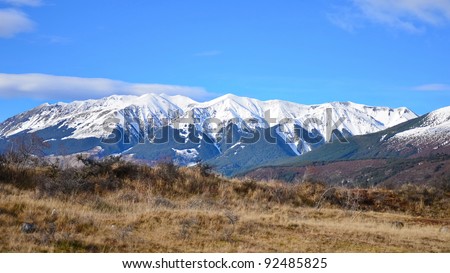 Scenic Road with Snow Mountains in New Zealand South Island