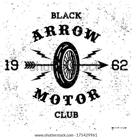 Vintage Label Black Arrow Motor Club 175429961 Vintage Label Black Arrow Motor Club 175429961