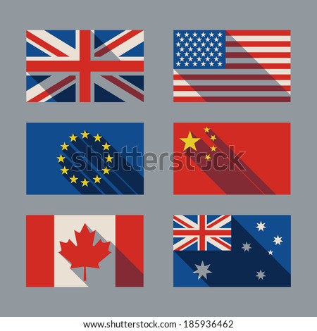 Flag With Shadow Stock Vector 185936462 : Shutterstock