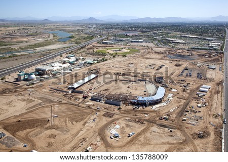 Stadium construction of future Spring Training facility in Mesa, Arizona