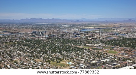 Aerial view of the City of Tempe, Arizona Skyline