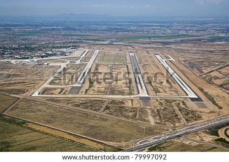 Aerial View Of The Phoenix-Mesa Gateway Airport In East Mesa, Arizona ...