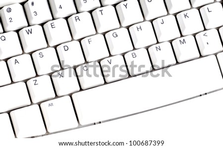 close up on black letters on white pc computer keyboard