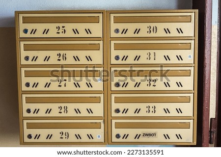 Similar – Image, Stock Photo Polish mailboxes Mailbox