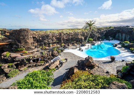 Similar – Image, Stock Photo water in lanzarote  stone sky cloud beach   musk    summer