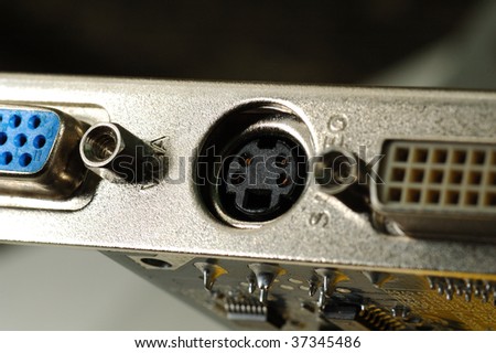 On most of the computer video cards, common connector is S-video.