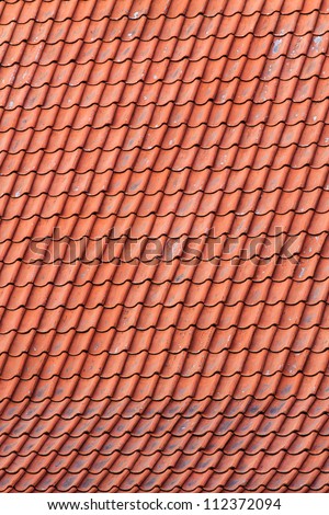 Red roof tiles on a house in Copenhagen