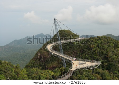 The bridge is a viewing platform.  View point. Langkawi  island. Malaysia