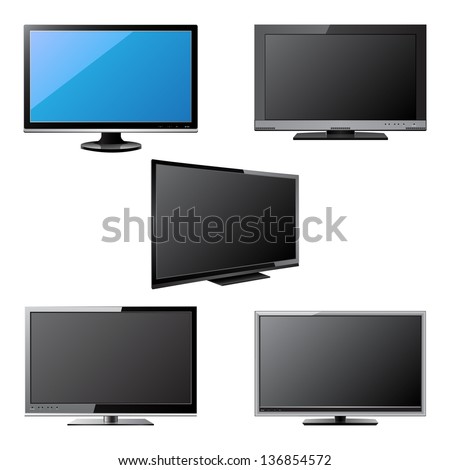 Set of LCD / LED TV Vector Illustration, EPS 10.