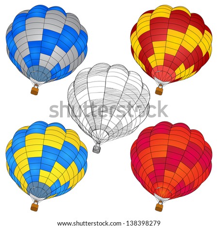 Hot Air Balloon for Transportation Concept, Vector Illustration EPS 10.