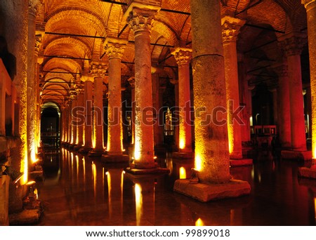 Basilica Cistern in Istanbul, Turkey.