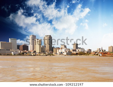 View of New Orleans from Mississippi River, U.S.A.