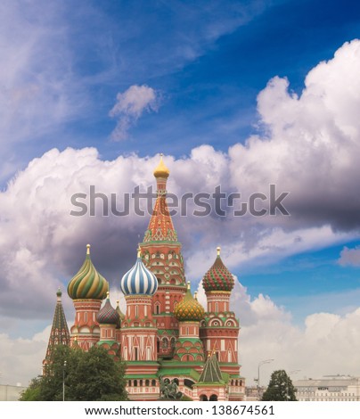 Intercession Cathedral of Moscow Kremlin at Red Square in Moscow. Russia
