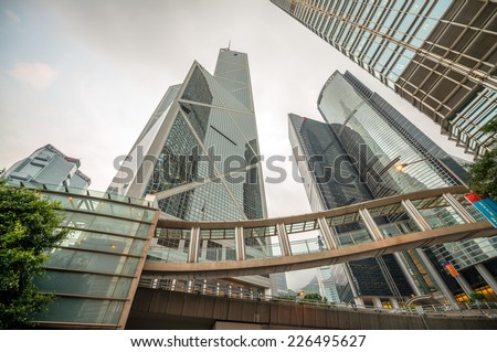 HONG KONG, CHINA - MAY 12: View of of Hong Kong downtown skyline on May 12, 2014. Hong Kong is one of the two Special Administrative Regions of the People\'s Republic of China