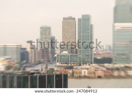 Blurred picture of London finalcial skyline.