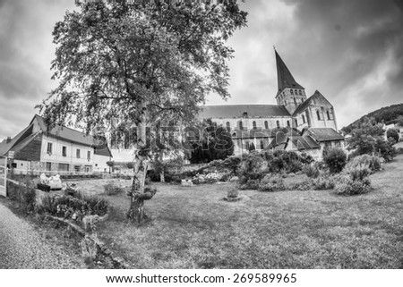 Church Saint-Martin-de-Boscherville in Abbaye romane normande Saint Georges de Boscherville, Normandy, France.