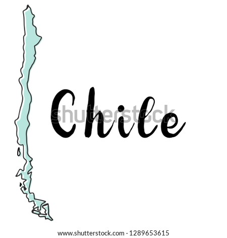 Hand drawn of Chile map, vector illustration
