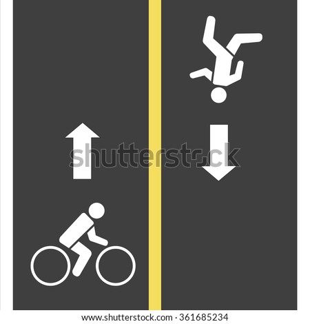 Similar – Image, Stock Photo Bike lane marks and pedestrian crossing