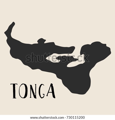 Doodle Freehand map sketch of Tonga ,Vector Illustration