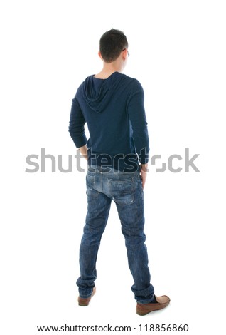 Asian Man Full Body, Shot From Back Stock Photo 118856860 : Shutterstock