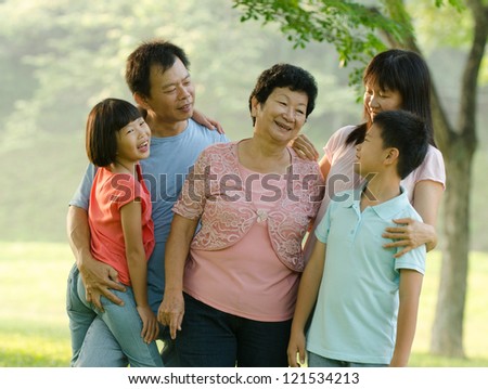 asian family outdoor quality time