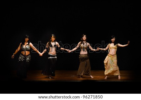 KUALA LUMPUR - FEBRUARY 13:Belly dancers performance on belly dance festival event, February 13, 2012 Kuala Lumpur, Malaysia.