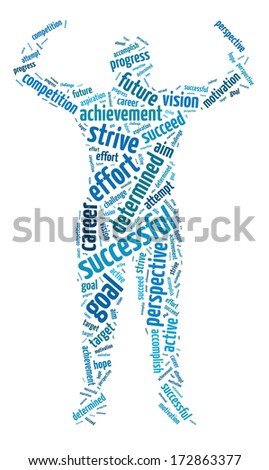 Words illustration of the concept of success and determination
