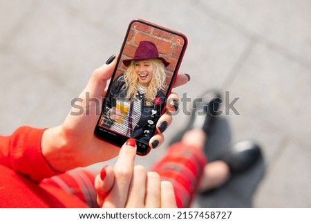 Image, Stock Photo Trendy young woman in a yellow swimsuit