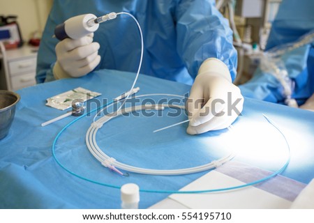 Doctor preparing for vein surgery Foto stock © 