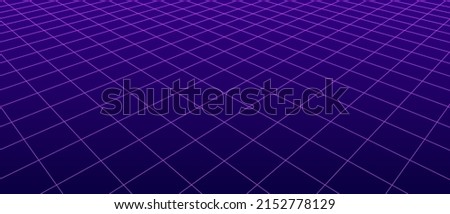 3D digital purple two points perspective grid wireframe. Empty geometric cyberspace studio floor background. Virtual three dimension scene. Easy guide architecture template