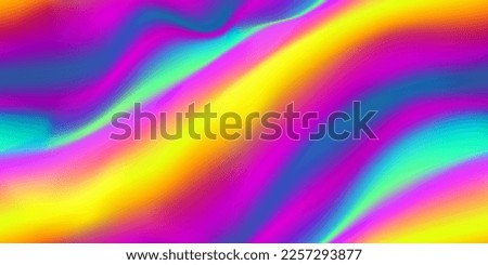 Rainbow holographic waves abstract seamless pattern. Vibrant Iridescent background in 80s and 90s style. Tie dye art gradient effect. Unicorn wallpaper. Fairy tale backdrop. Gradient mesh