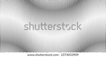 Simple gradient wavy monochrome background with halftone pattern on a white background. Vector illustration