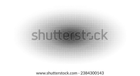 Abstract halftone oval with blur along the outer edge with diamond texture. Vector illustration with a square mosaic pattern.