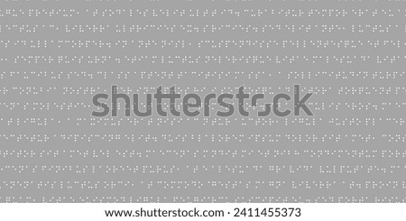 Raised dots of braille graphic seamless vector pattern. Simple background with convex circle on grey. Code symbols. International alphabet for blind people