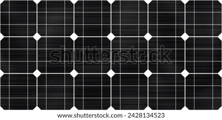 Texture of a monocrystalline solar panel as a seamless pattern. Renewable energy of sun. Environmental protection and ecology. Illustration in vector format