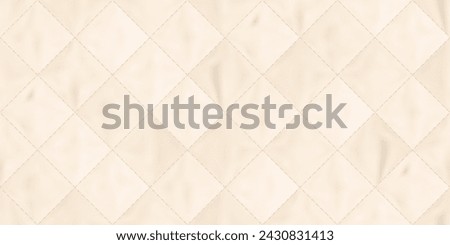 Top view of cream mattress quilted seamless texture. Pattern of soft upholstery of sofa or bed. Simple bedding textile. Pastel comfortable blanket surface. Vector illustration with gradient mesh