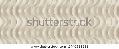 Beige mattress with vertical quilted wavy seamless pattern. Soft silky blanket texture. Top view of upholstery of sofa or bed. Tender bedding textile. Vector illustration with gradient mesh