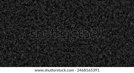 Seamless pattern with cat lint on black fabric. Texture of white animal fur on a dark background. Close-up of pet hair on clothing. Traces of rabbit or dog shedding on textiles