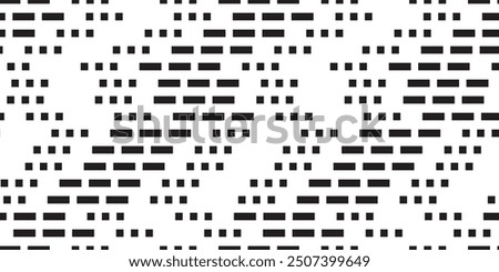 Morse code seamless pattern. Abstract digital bg with specific signs. Squares and rectangles means sos in universal language. Geometric vector texture