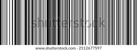 Black and white bar code seamless pattern. Simple vector illustration. 2 bit bg with irregular thin and thick lines