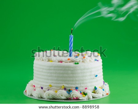 Cake with candle blown out