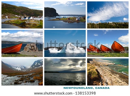 Newfoundland Canada Landscapes Collage Postcard