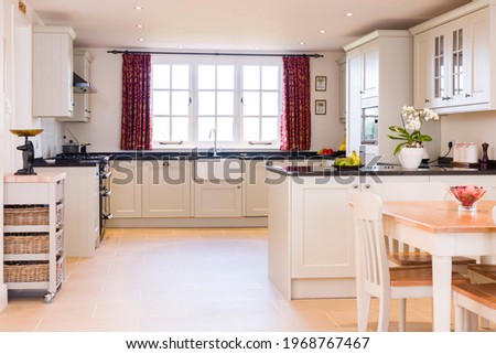Painted wood shaker style kitchen interior design, UK luxury kitchens