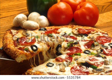 Supreme Pizza in pan