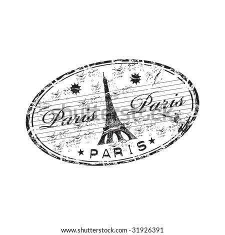 Black Grunge Rubber Stamp With The Eiffel Tower Shape And The Name Of ...